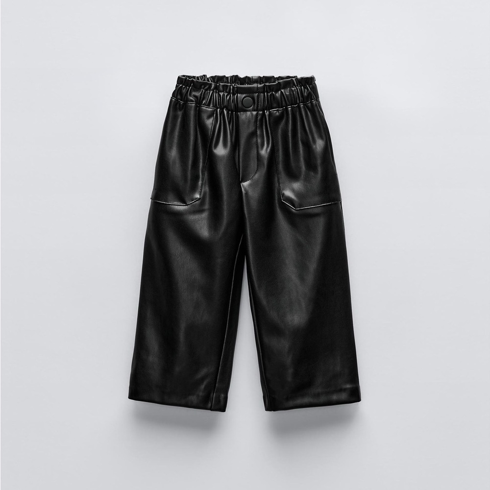 ZARA Stylish Black Kids Leather Pants